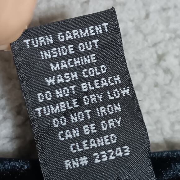 New York and Company Tunic Size Small Black Velvet 3/4 Sleeve Wide Neckline - Picture 6 of 7